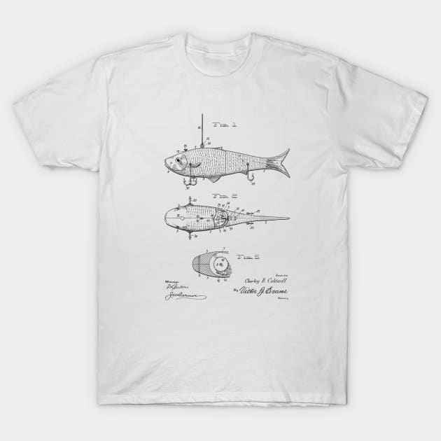 FISHING LURE VINTAGE PATENT DRAWING T-Shirt by TheYoungDesigns